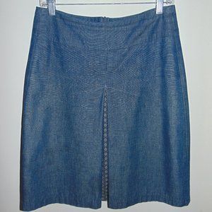 German Designer Von-Ostendorf.de Denim Look Woven Cotton Inverted Pleated Skirt